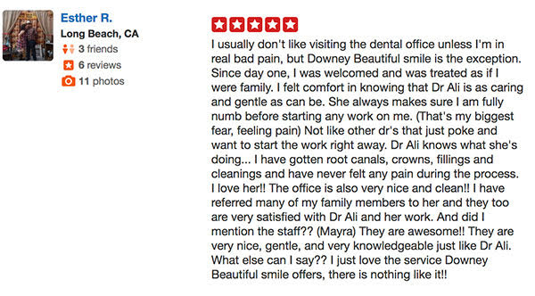 Dr. Samia Ali, Downey Beautiful Smile Best Reviews