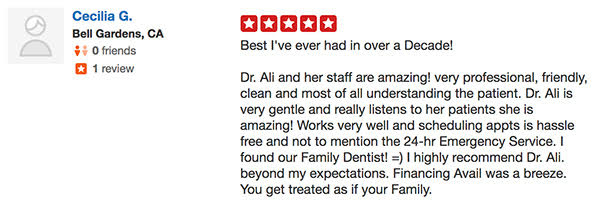 Dr. Samia Ali, Downey Beautiful Smile Best Reviews